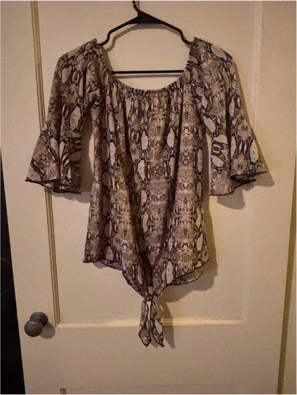 Twenty Second Women's Snake Print Tie Front Blouse